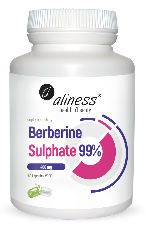 Berberine Sulphate 99% 400 mg x 60 Vege caps. Aliness