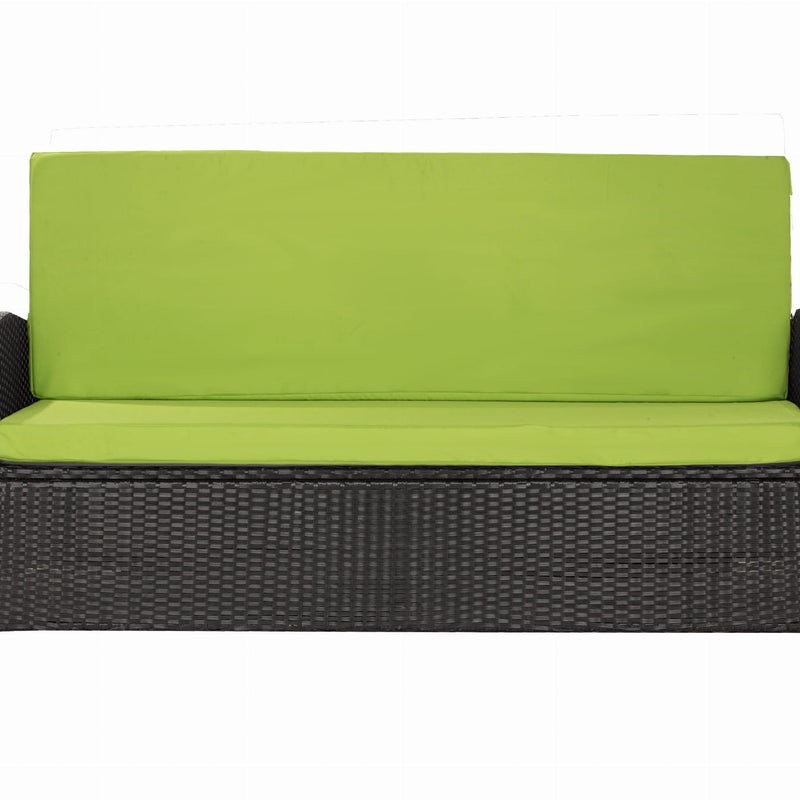 Komplet poduszkek na sofę rattanową 100x50x50cm limonkowa Zestaw poduszek na meble ogrodowe technorattan zdejemowany pokrowiec