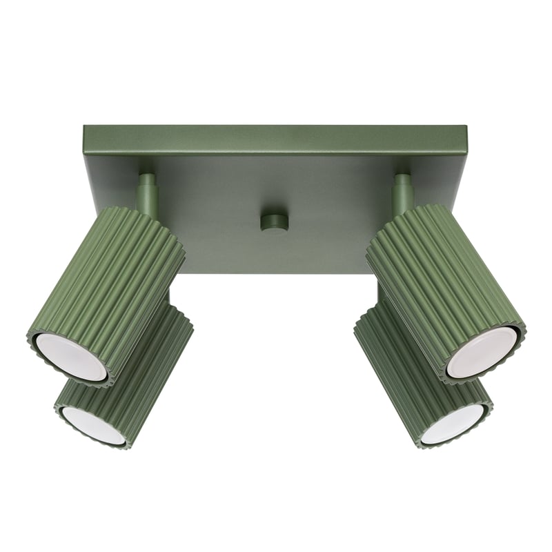 Plafon KARBON 4 oliwkowy zielony, minimalistyczny - 25x25x16.5cm Sollux
