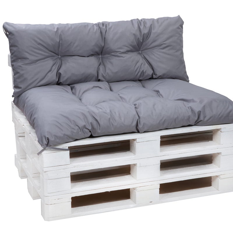 Zestaw poduszek na meble z palet 120x60 Siedzisko-Oparcie 120x50cm poduszki na palety Szare poduszki na palety ogrodowe poduszki na meble