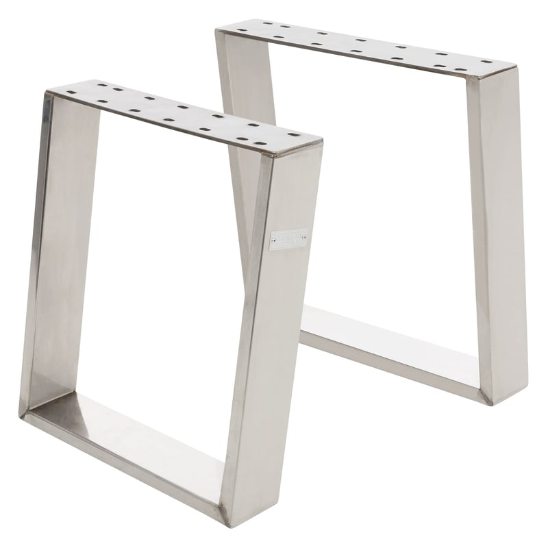 ML-Design zestaw 2 prowadnic stołowych 80° nachylenie 40x43 cm srebrny profil 8x2 cm metalowe prowadnice meblowe stalowa rama i nogi stołowe