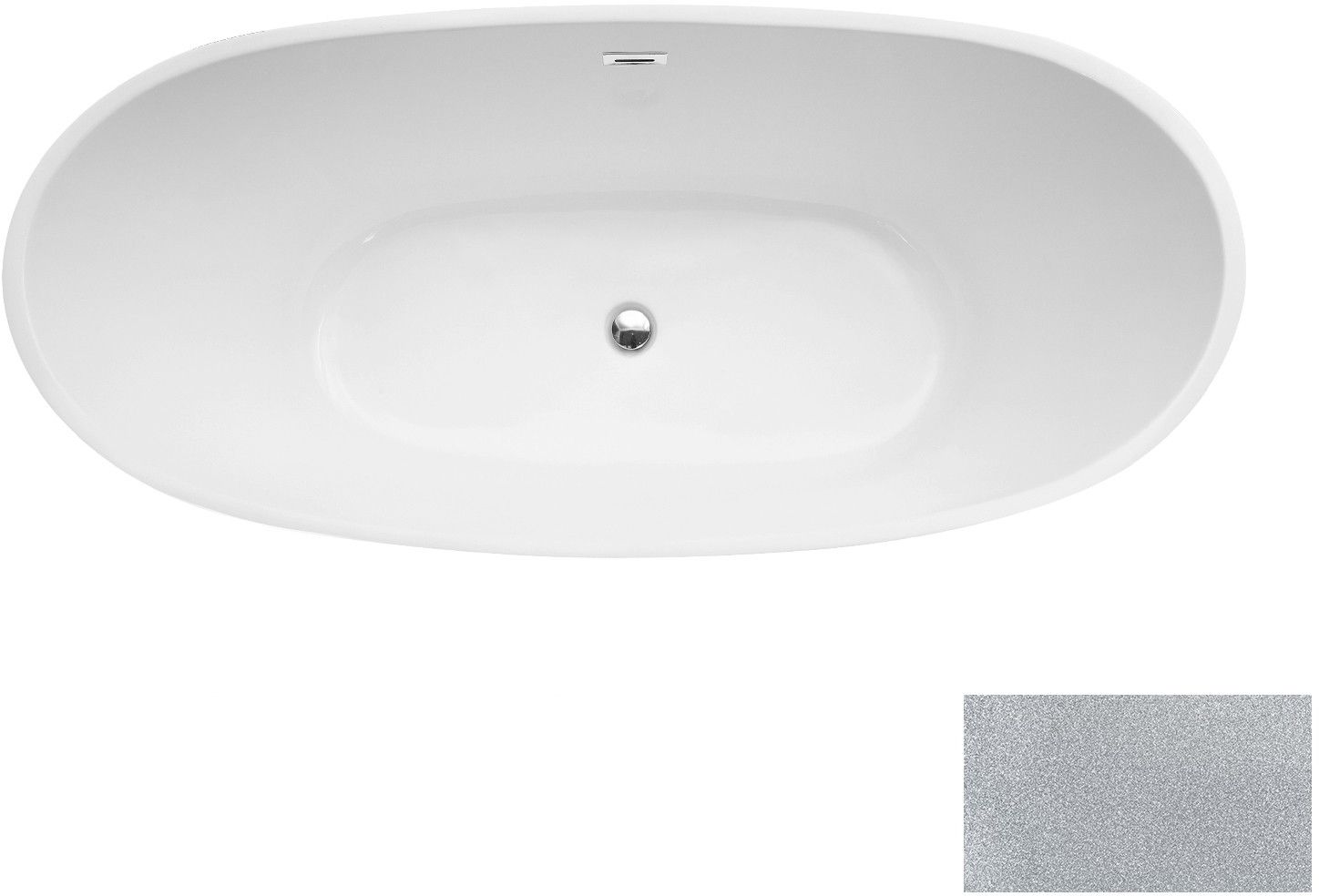 Besco Ayla Glam wanna wolnostojąca 170x80 cm biały połysk/srebrny/złoty #WAS-170-AYSZ
