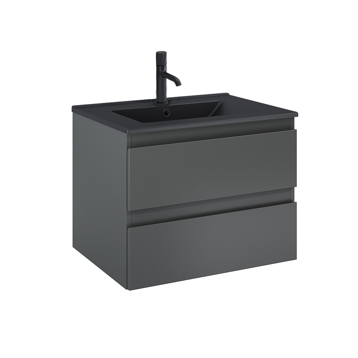 Oltens Vernal umywalka z szafką 60 cm czarny mat/grafit mat 68036400 - Wysyłka w 24h