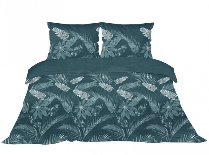 Pościel satynowa GRENO Gold Collection 140x200 wz. Misty Jungle c.d.