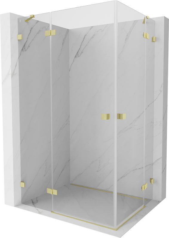 Kabina prysznicowa Mexen Lunar Duo uchylna 95 x 90 cm transparent złota szczotkowana 1 szt.