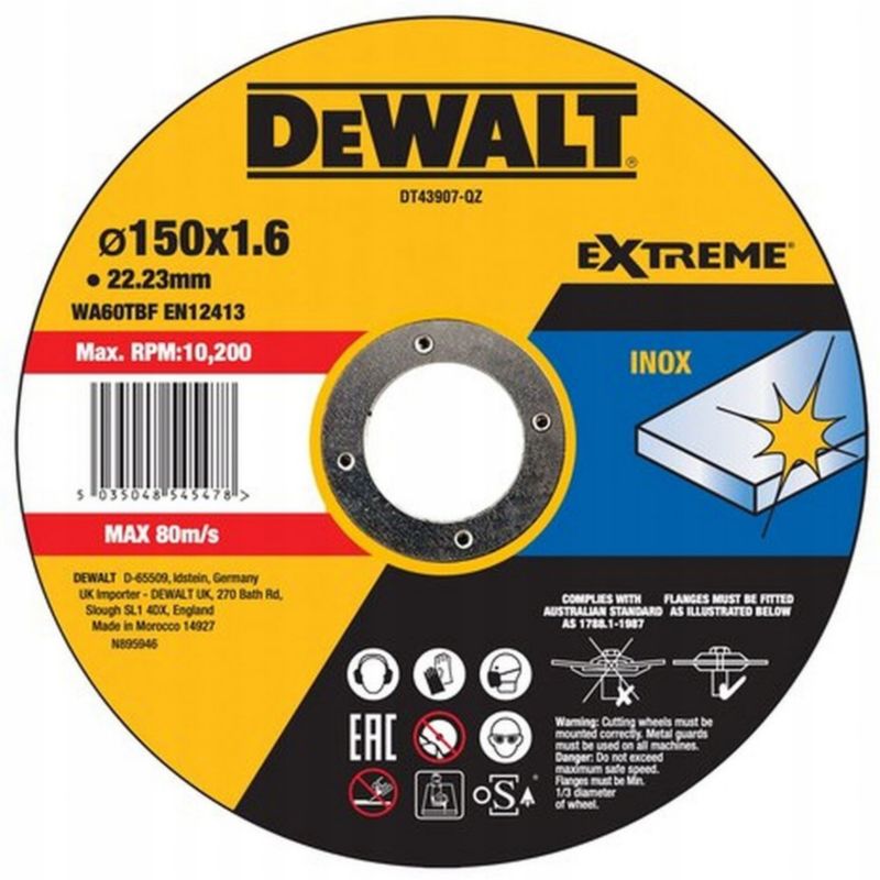 Tarcza Tnąca do Cięcia Metalu DeWalt 150 x 1.6mm 1 szt.