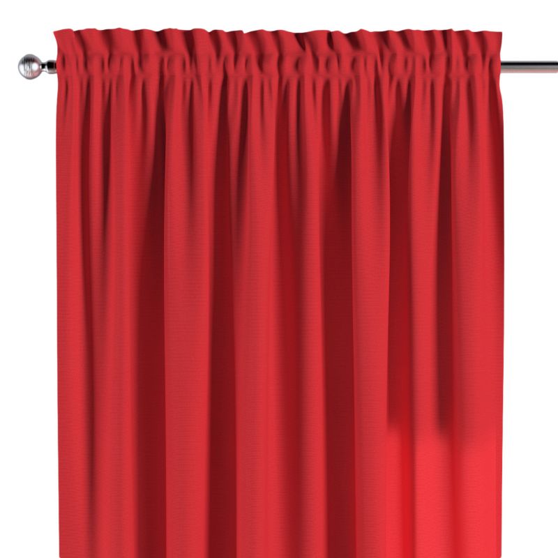 Zasłona na kanale z grzywką 1 szt. 130 x 260 cm Dekoria czerwony 1 szt.