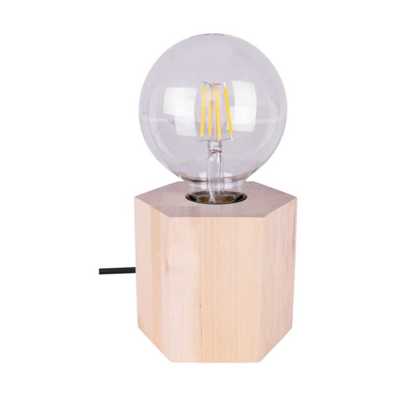 Drewniana Lampa Stołowa SPOT Light 1xE27 Max.25W Naturalna Brzoza FSC, Polski Producent, 1 szt.