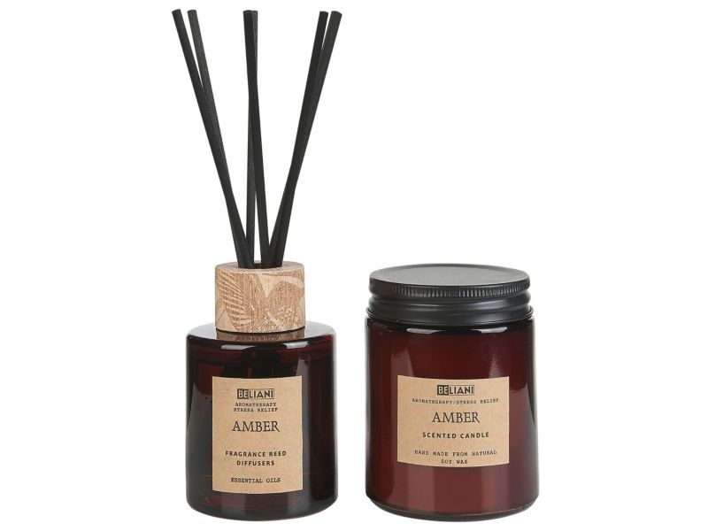 Świeczka zapachowa z patyczkami zapachowymi Dark elegance Wosk sojowy Nuty orientalne 1 kpl