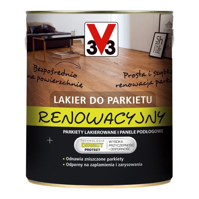 Lakier renowacyjny do parkietu V33 bezbarwny satynowy 2,5 l
