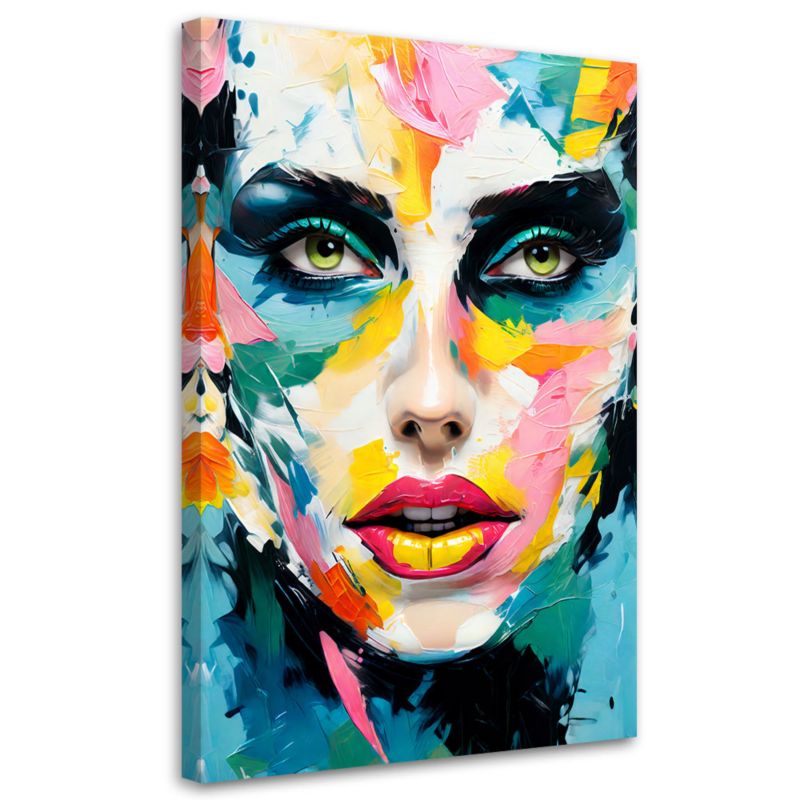 Obraz dekoracja do salonu pokoju nowoczesny Feeby Kolorowa Twarz Kobiety 60x90cm 1szt