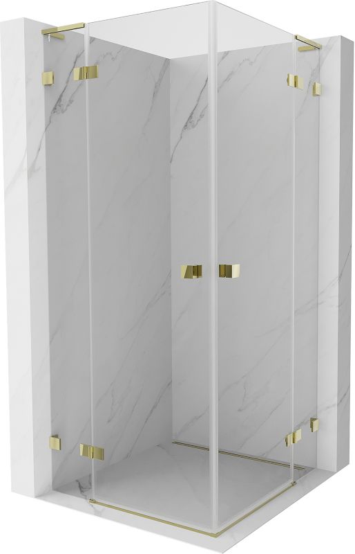 Kabina prysznicowa Mexen Lunar L Duo uchylna 100 x 100 cm transparent złota 1 szt.