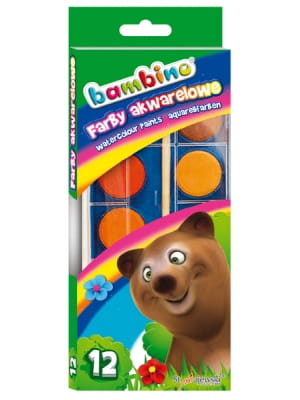 FARBY 12 KOLORÓW AKWARELE BAMBINO @