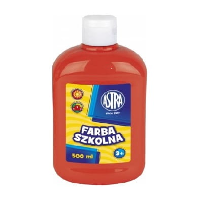 Farba Szkolna Plakatowa 500ml Czerwona Astra