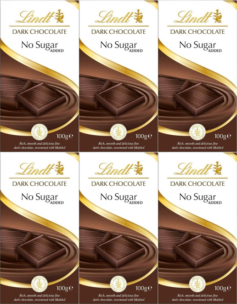 6x Czekolada deserowa Lindt, bez dodatku cukru, 100g