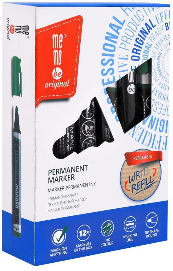 12x Marker permanentny MemoBe, okrągła, zielony