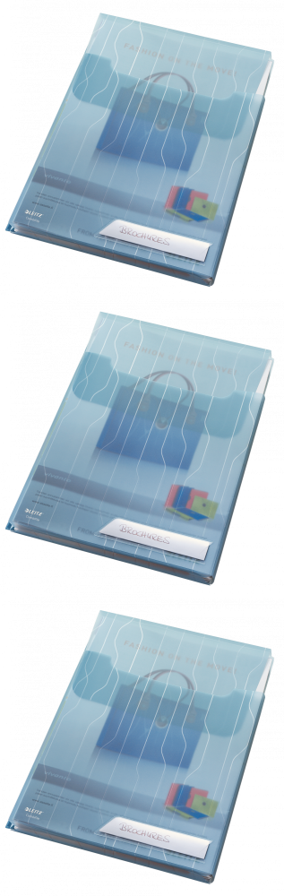 3x Folder groszkowy Leitz CombiFile, poszerzany, z klapką, A4, do 150 kartek, 200μm, 3 sztuki, niebieski