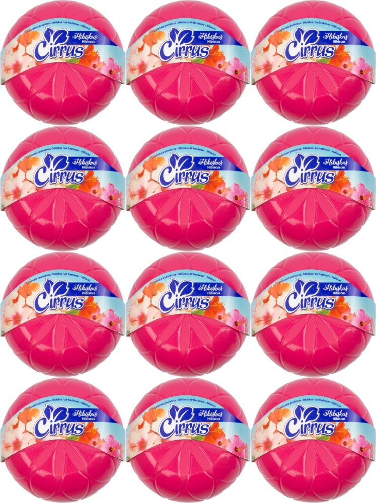 12x Odświeżacz powietrza Cirrus kwiat, hibiskus, żel, 150g