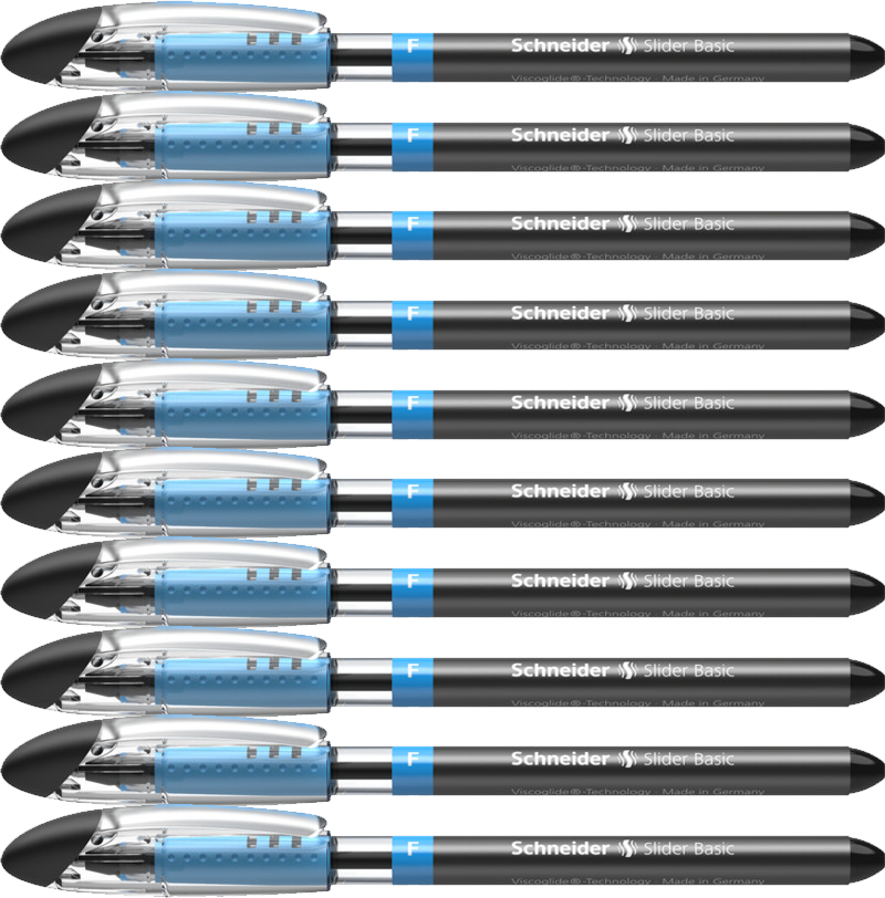 Długopis Schneider, Slider Basic, F, czarny 10szt