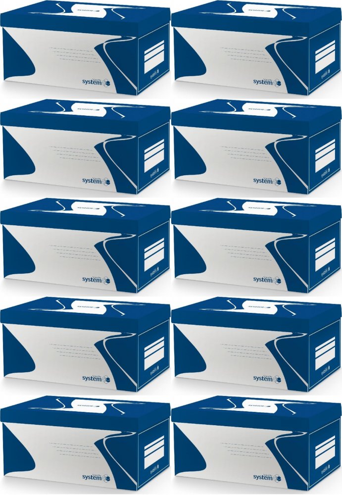 10x Pudło archiwizacyjne zbiorcze VauPe, 540mm, do 6 pudeł 80mm, biało-niebieski