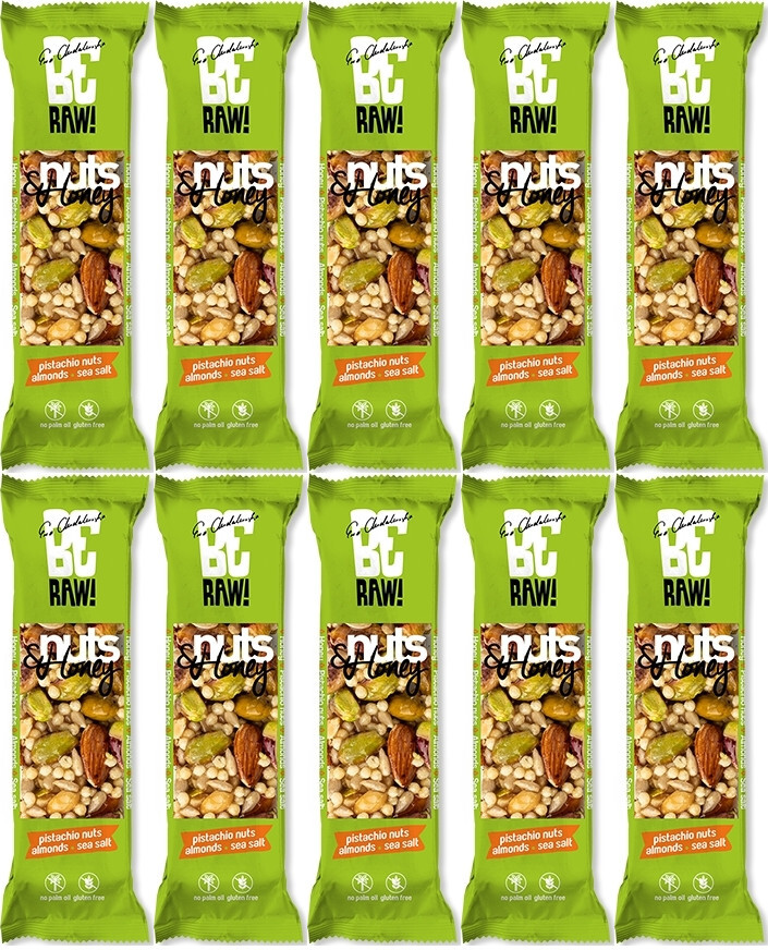 10x Baton orzechowy BeRAW Nuts&Honey pistachio, 30g