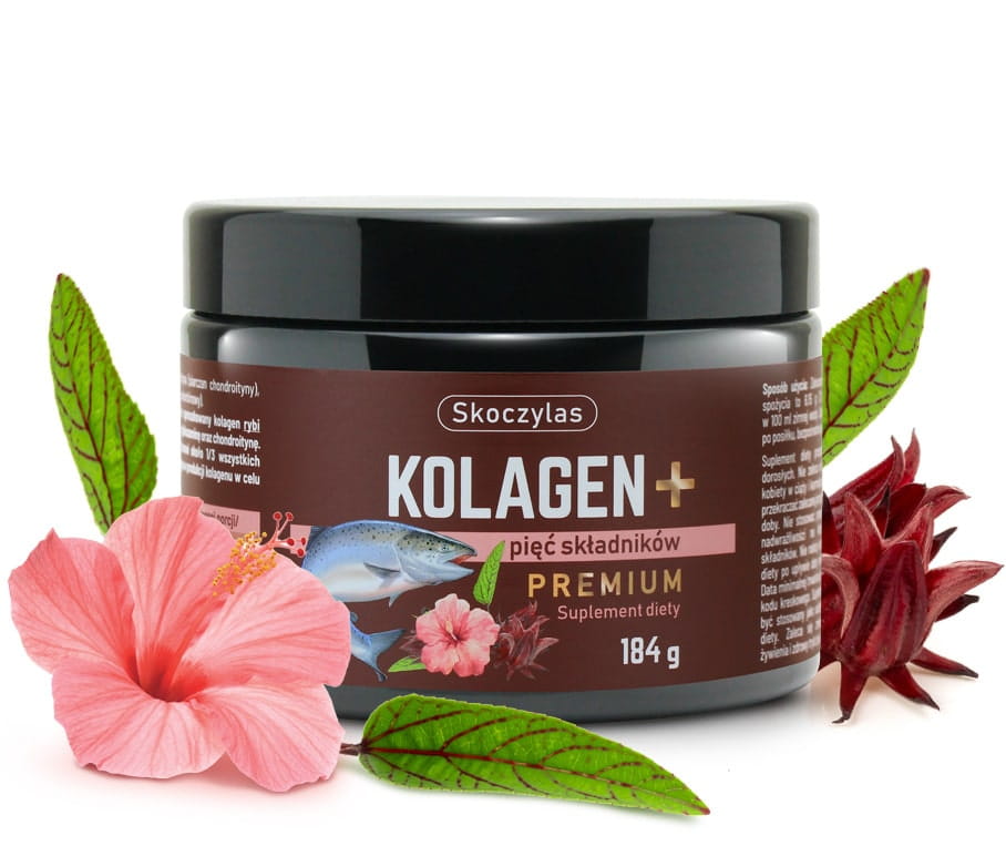 Kolagen + pięć składników PREMIUM 184g Skoczylas