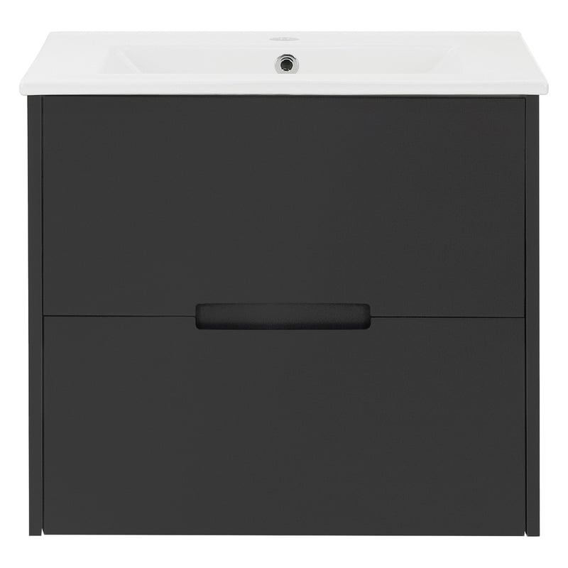 ML-Design zestaw mebli lazienkowych 2-czesciowy, szafka podumywalkowa 59x45x54 cm, MDF, szary, umywalka 61 cm, ceramika, bialy, nowoczesny, umywalka,