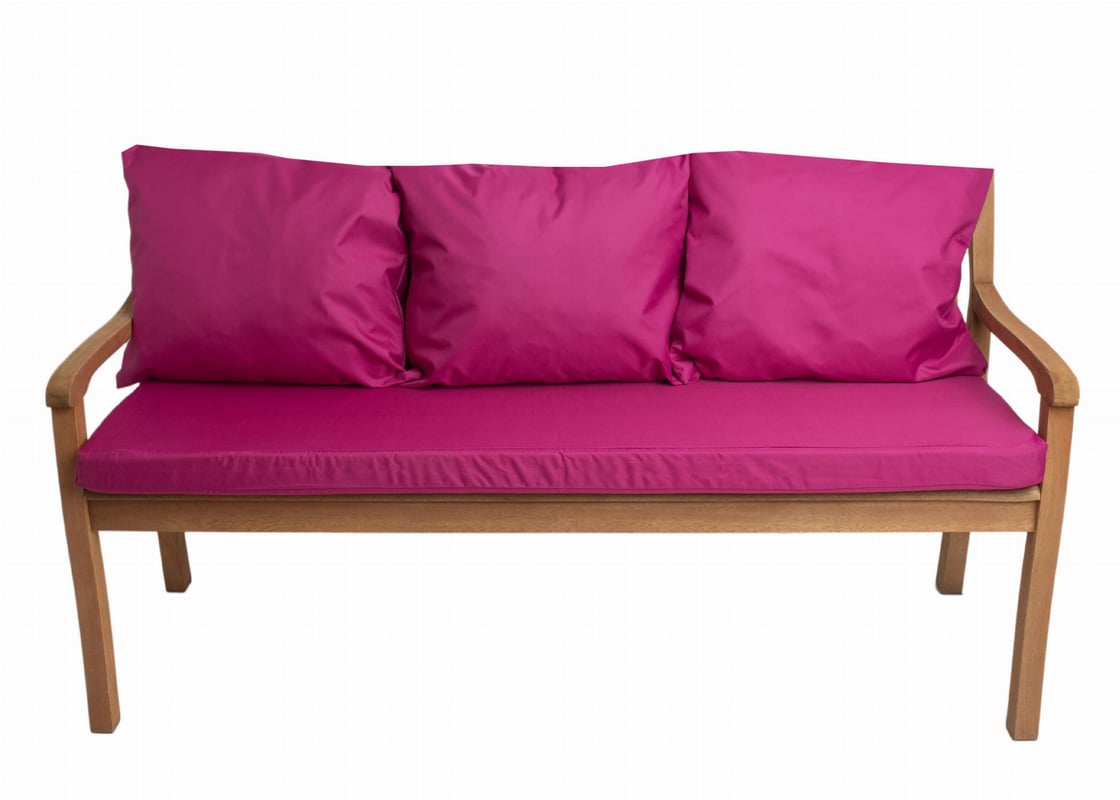 Poduszka ogrodowa na ławkę 160x50x7cm/3x50x56cm poduszka na ławkę 3-osobową Różowa poduszka na meble ogrodowe Wygodne poduszki na sofę ogrodową