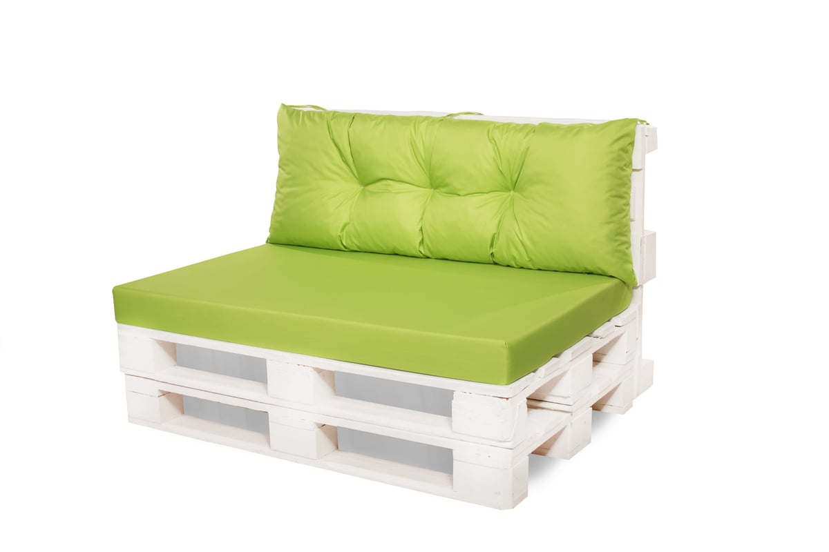Zestaw poduszek na palety ogrodowe 120x50 Siedzisko-Oparcie 120x40cm poduszki na palety Limonka wyodne poduszki na meble ogrodowe z palet euro