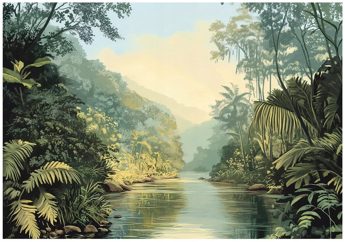 Fototapeta Dżungla 3D Krajobraz Natura 300x210 cm Tapeta Do Sypialni Salonu Kuchni Na Flizelinie