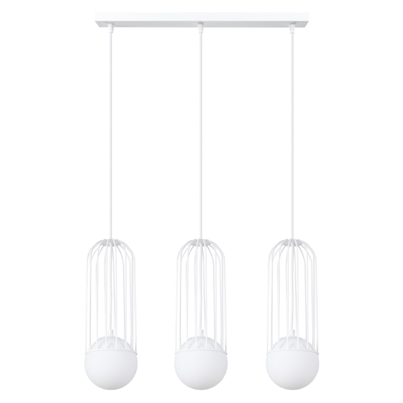 Lampa wisząca BRINA 3L biała, nowoczesna - 54x12x115cm Sollux