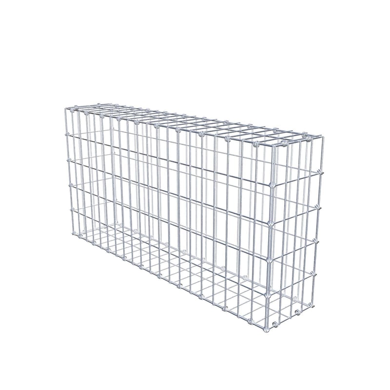Gabion 100 cm x 50 cm x 20 cm (dł. x wys. x gł.), rozmiar oczek 5 x 10 cm, pierścień spiralny