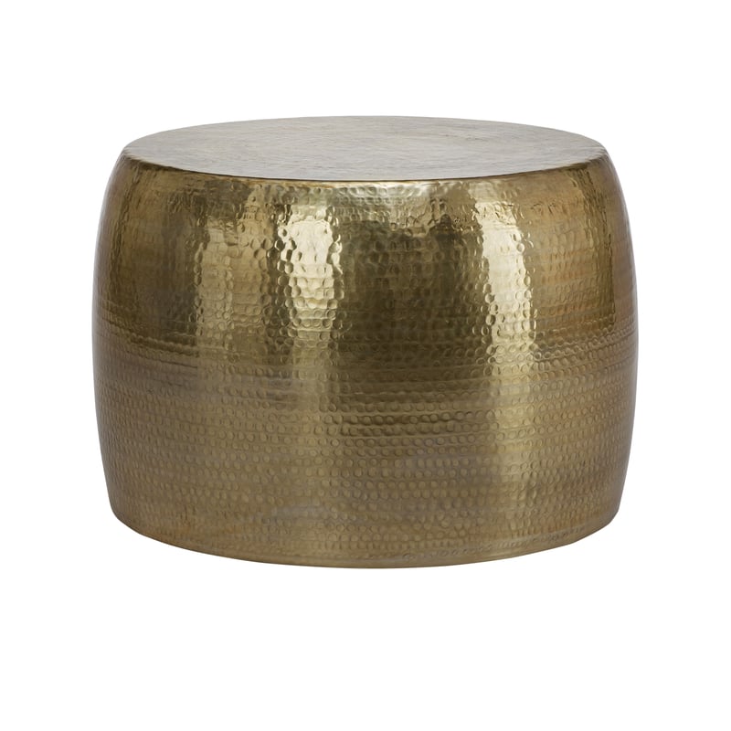 WOMO-DESIGN Recznie robiony stolik kawowy Orient okragly Ø 53 x 41 cm zlote aluminium - plaski mlotkowany design stolik do sofy metal - stolik boczny