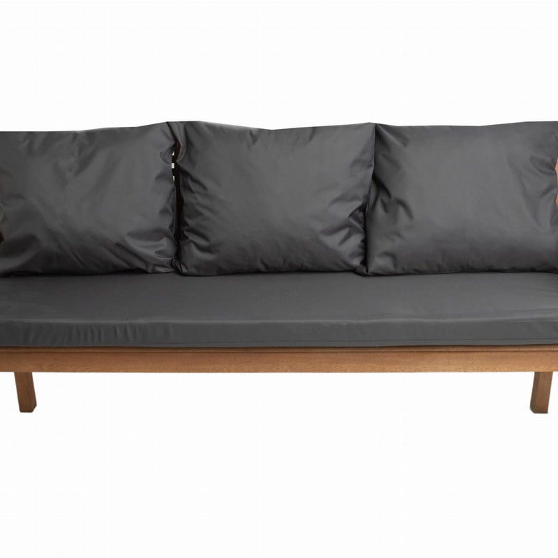 Poduszka ogrodowa na ławkę 150x60x7cm/3x50x56cm Poduszka na ławkę Antracytowa poduszka na meble ogrodowe Wygodne poduszki na sofę 3 osobową balkon