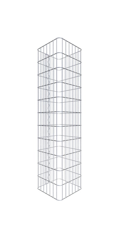 Kolumna gabionowa 37 x 37 cm, kwadrat MW 5 x 10 cm - Wysokość: 1,10 m