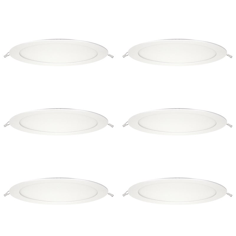 INSPIRE - Zestaw 6 reflektorów wpuszczanych EXTRAFLAT L - Reflektory LED Ø 22,5 cm - 2500 LM - 6000K - Zimna biel - Biały