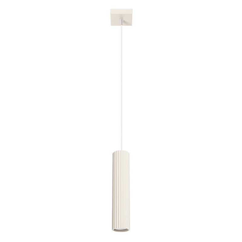 Lampa wisząca KARBON 1 beżowa, minimalistyczna - 8x8x118cm Sollux