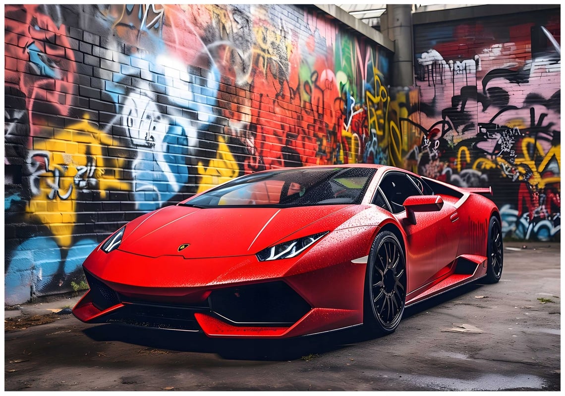 Fototapeta Dla Dzieci Chłopca Auto Sportowe Graffiti 200x140 cm Tapeta Do Pokoju Dziecięcego Na Flizelinie