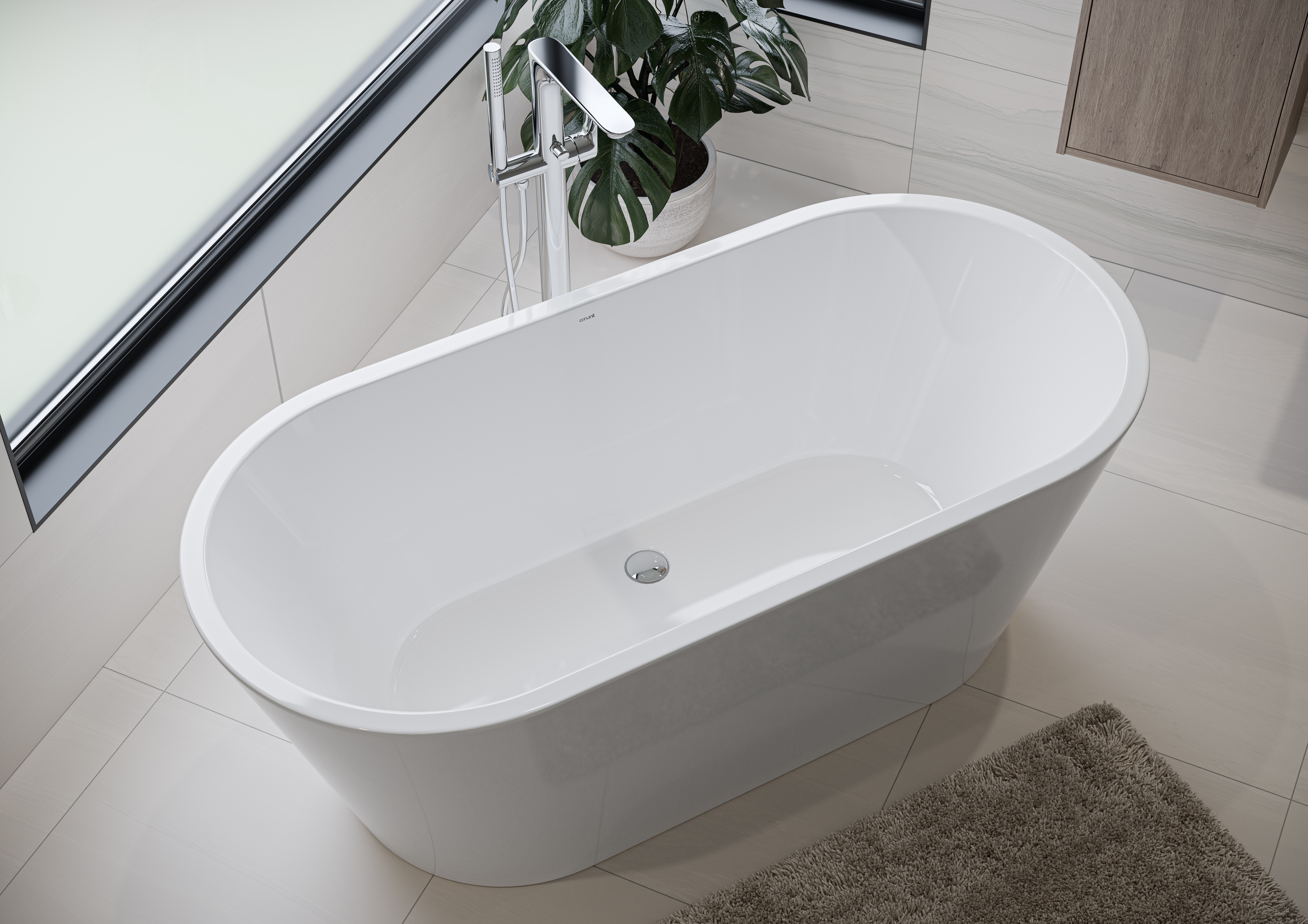 Cersanit Crea wanna wolnostojąca 160x75 cm owalna biała S301-300