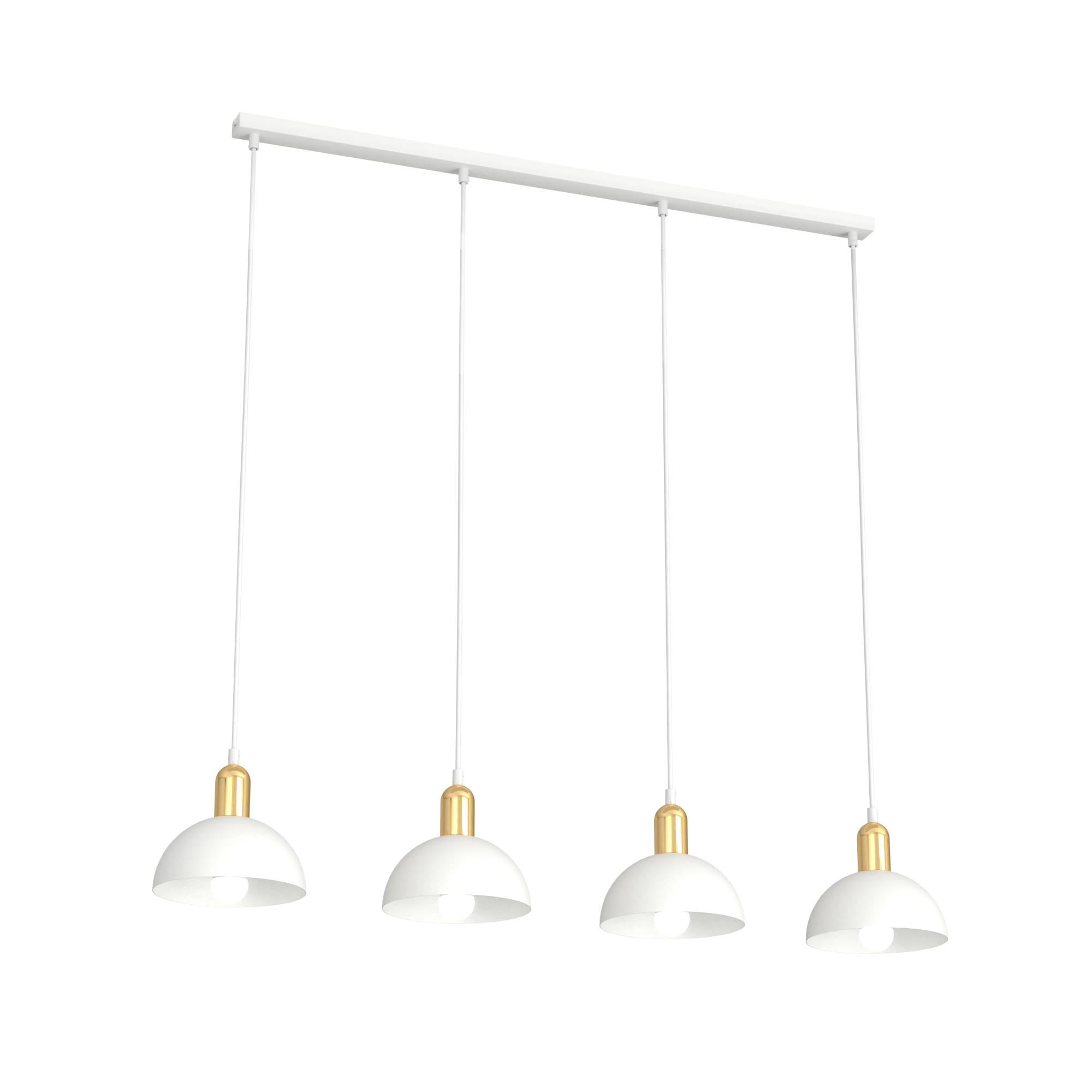 Emibig Moto lampa wisząca 4x15 W biała-złota 1387/4