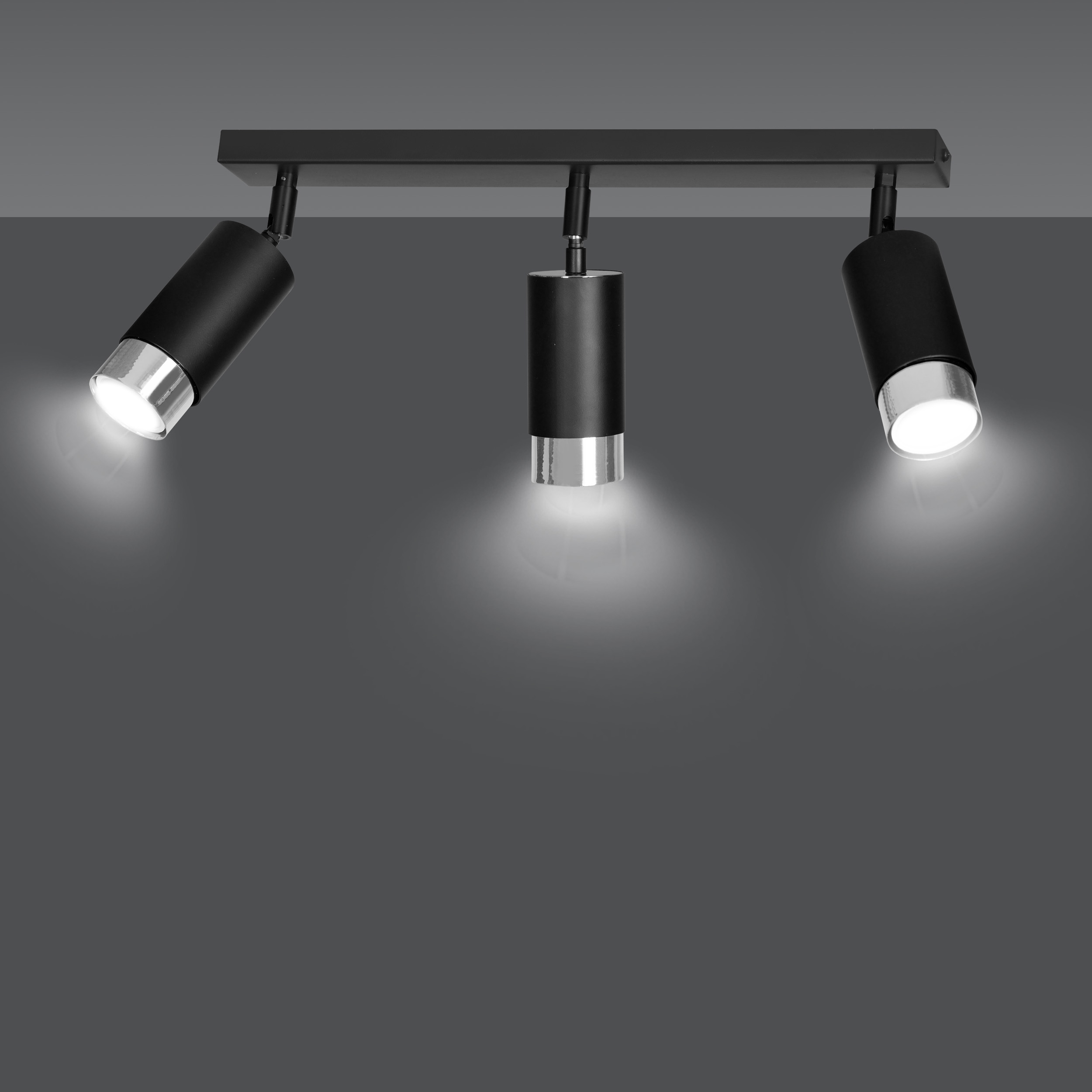 Emibig Hiro lampa podsufitowa 3x8 W czarna-chrom 964/3