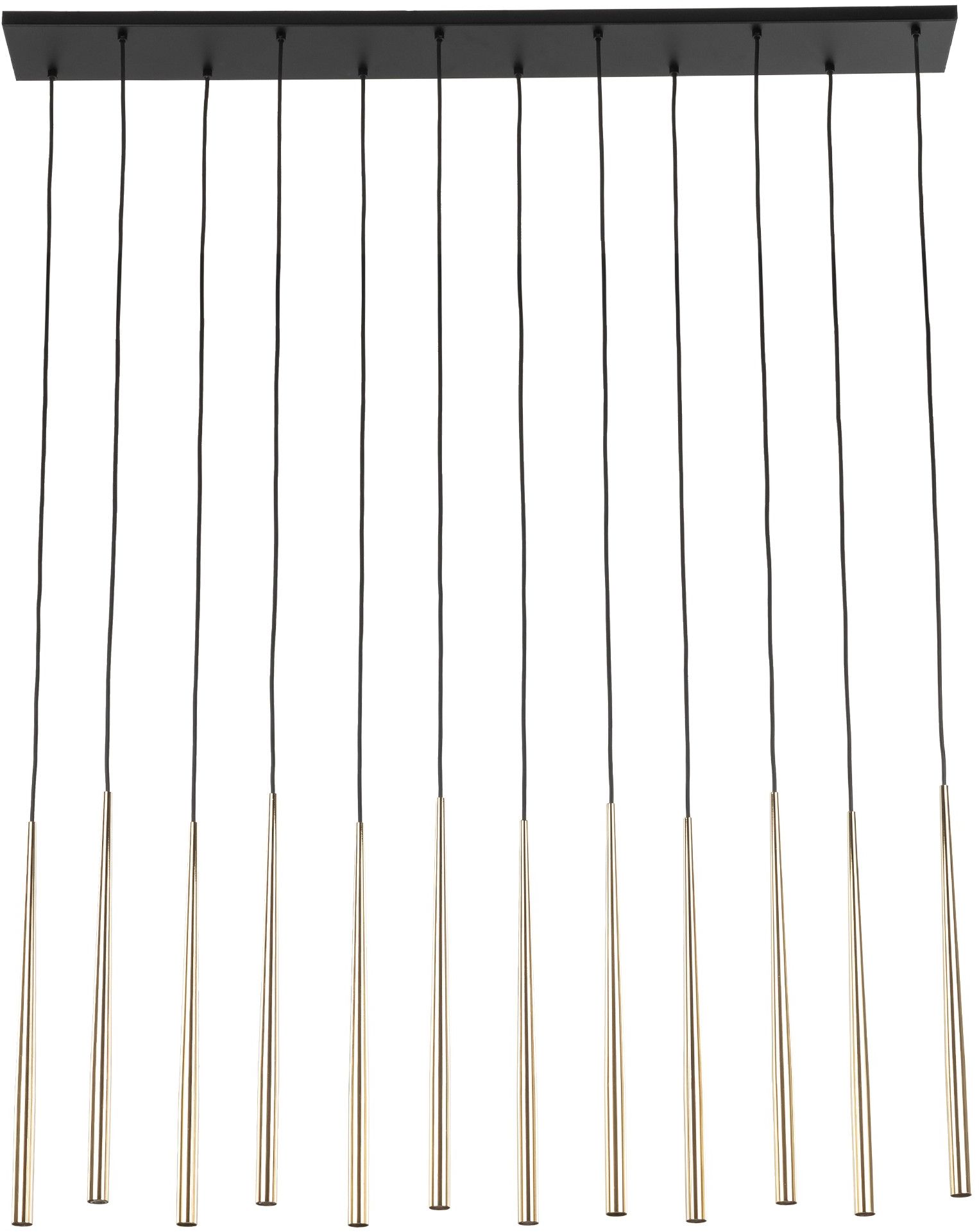 TK Lighting Piano lampa wisząca 12x8 W czarna-złota 10118