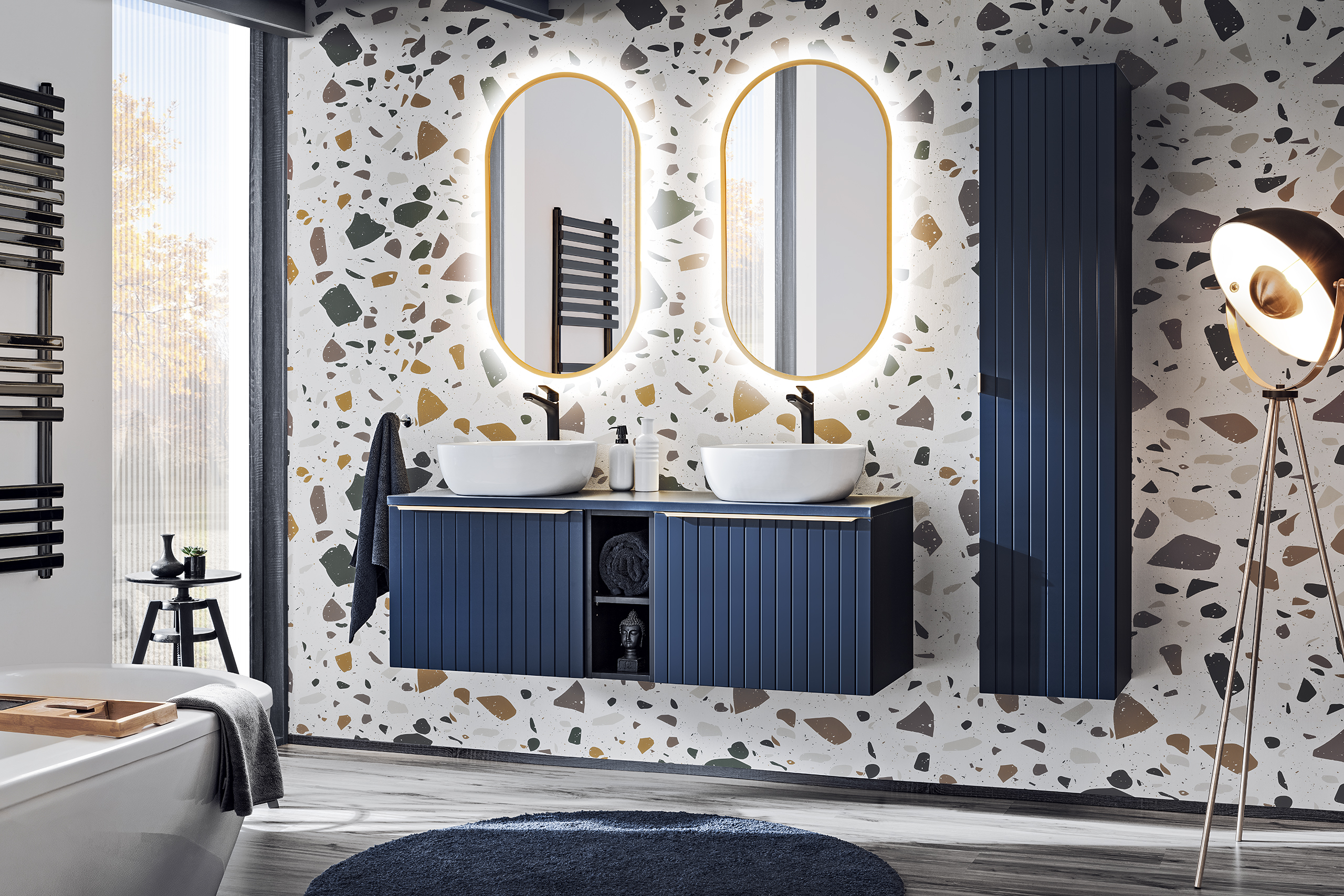 Comad Santa Fe Deep Blue szafka 60 cm podumywalkowa wisząca Niebieski Indigo SANTAFEDEEPBLUE82-60-C-2S - Wysyłka w 24h
