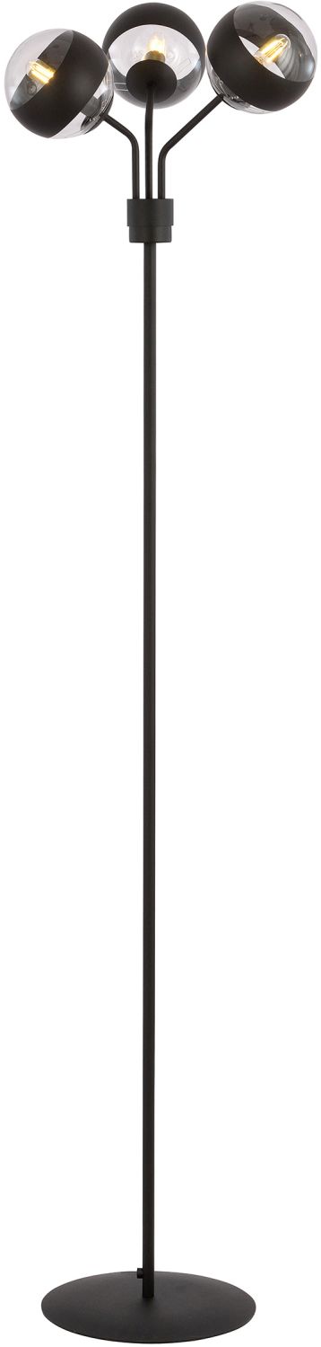 Emibig Nova Stripe lampa stojąca 3x10 W czarna-przezroczysta 1139/LP3