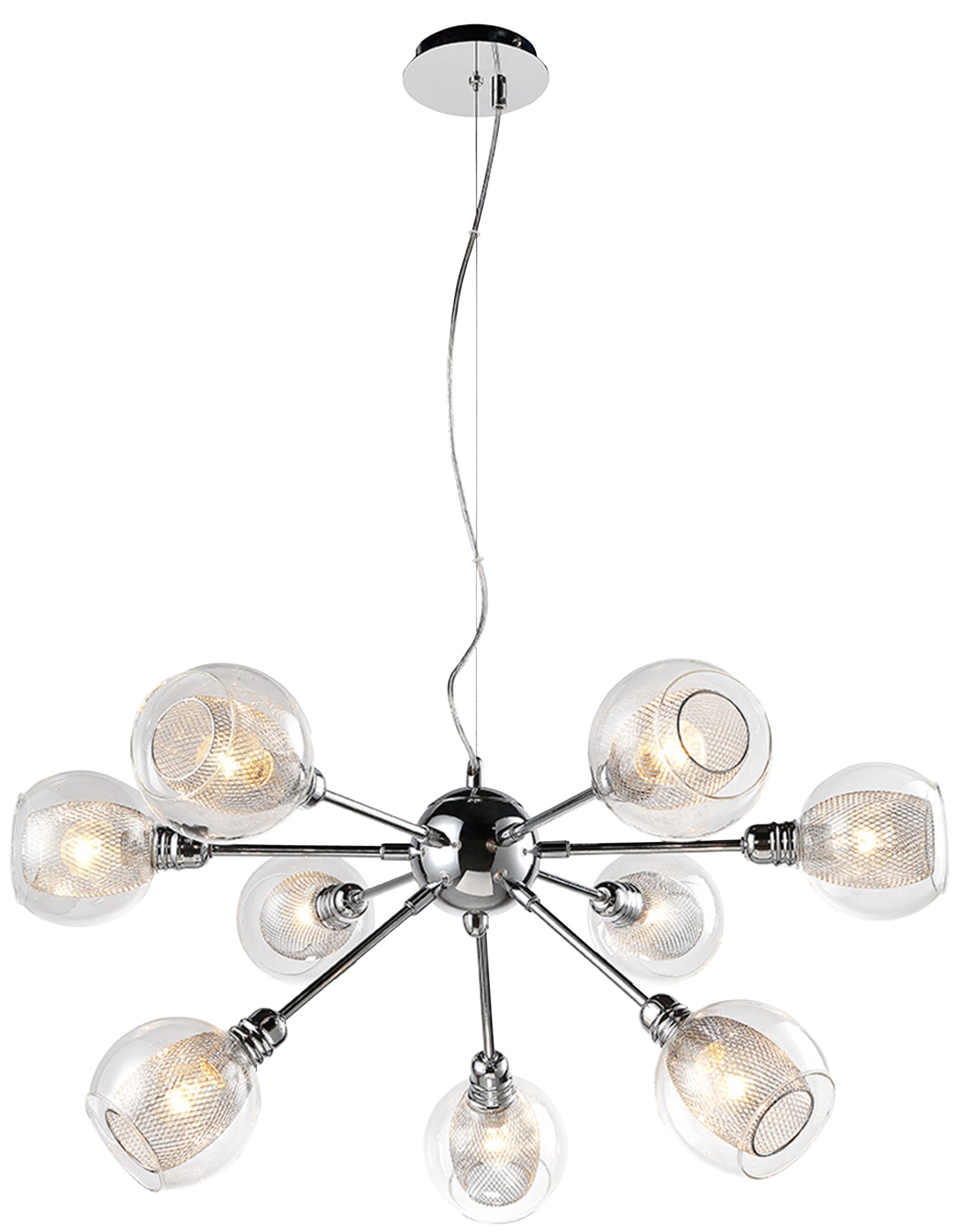 Candellux Dixi lampa wisząca 9x40W chrom/przezroczysty 39-65018