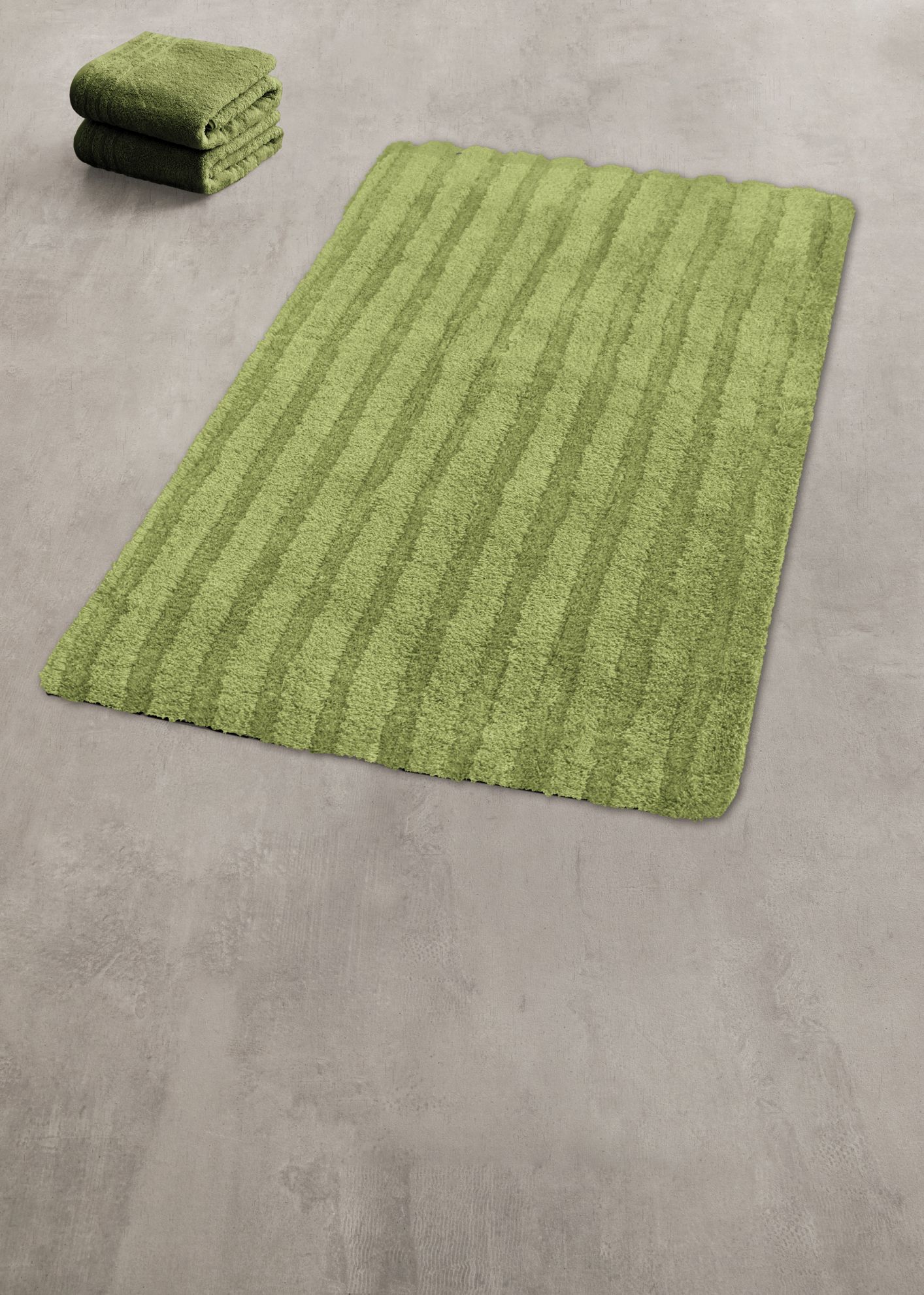 Kleine Wolke Cord dywanik łazienkowy 60x60 cm poliakryl zielony 9170616135