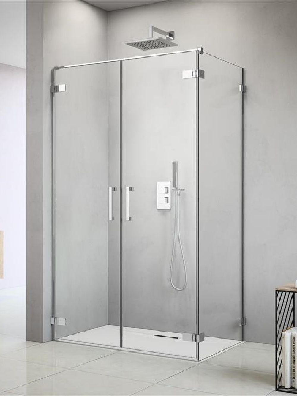 Radaway Arta DWD+S drzwi prysznicowe 55 cm uchylne chrom połysk/szkło przezroczyste 386183-03-01L