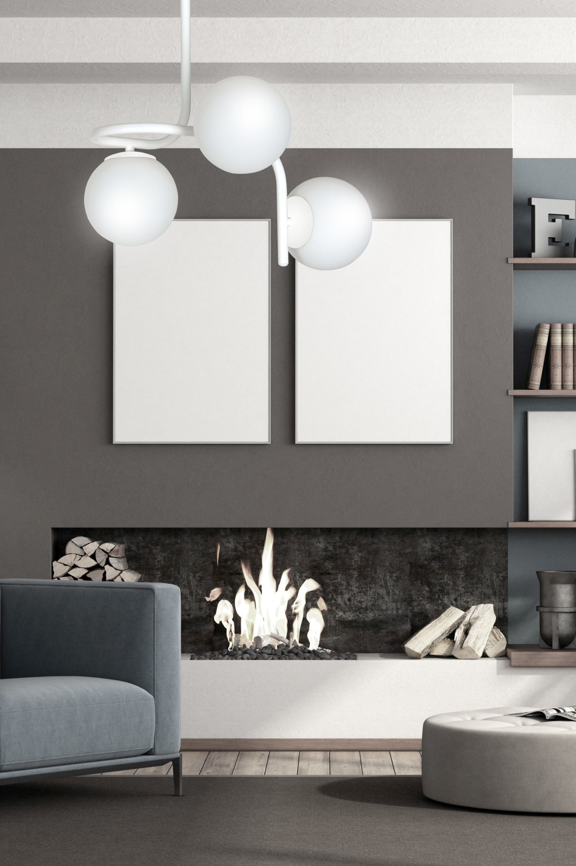 Emibig Kalf lampa podsufitowa 3x10 W biała 1031/3