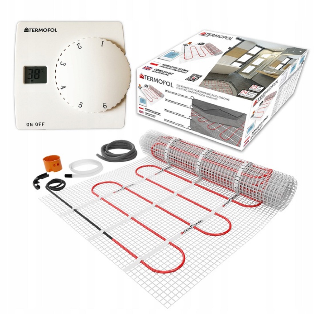 Termofol TF-HM zestaw mata grzewcza 3,5 m2 z termoregulatorem TF-H2 TF-HM-150.35.H2