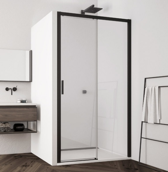 SanSwiss Top-Line S drzwi prysznicowe 100 cm prawe czarny mat/szkło przezroczyste TLS2D1000607